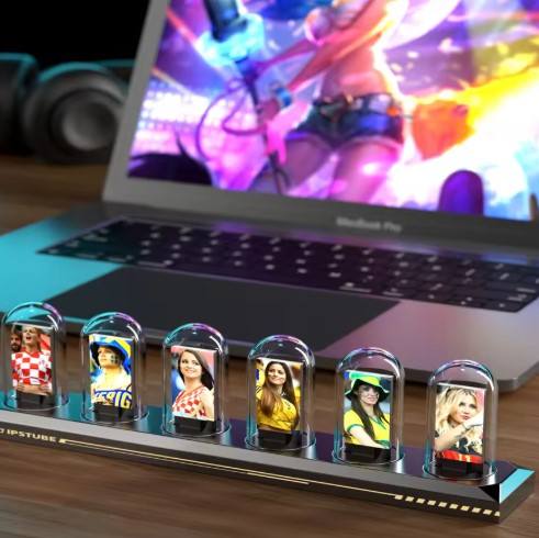 RGB Nixie Tube Clock LED Glows IPS Color Screen DIY Analog Digital Tube Night lights Gaming Desktop Home Decoration Gift Idea