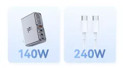 Original Nubia Red Magic 10 Pro+ 140W 4 Port GaN PD3.1 USB-C Wall Charger Cable