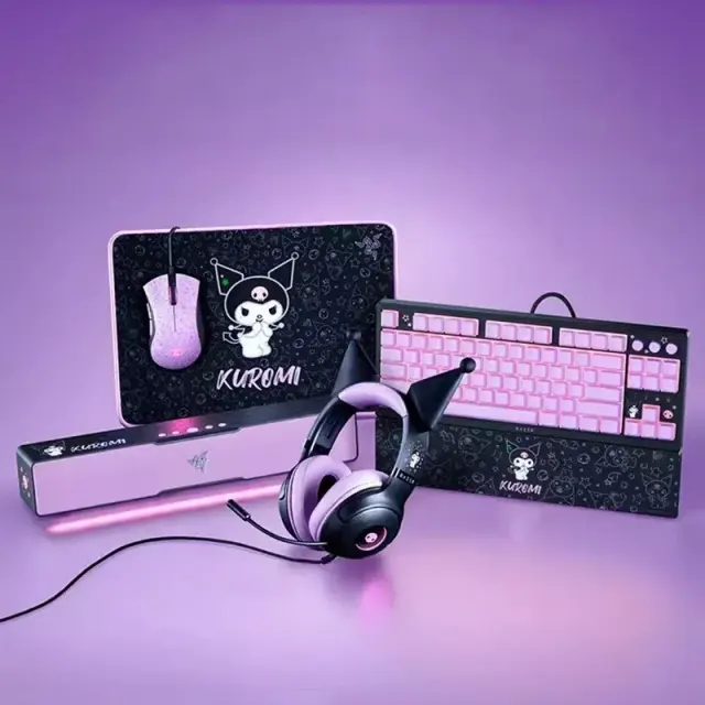 New Razer x Sanrio Kuromi Kraken V3 X Wired Headset Headphone Limited Edition