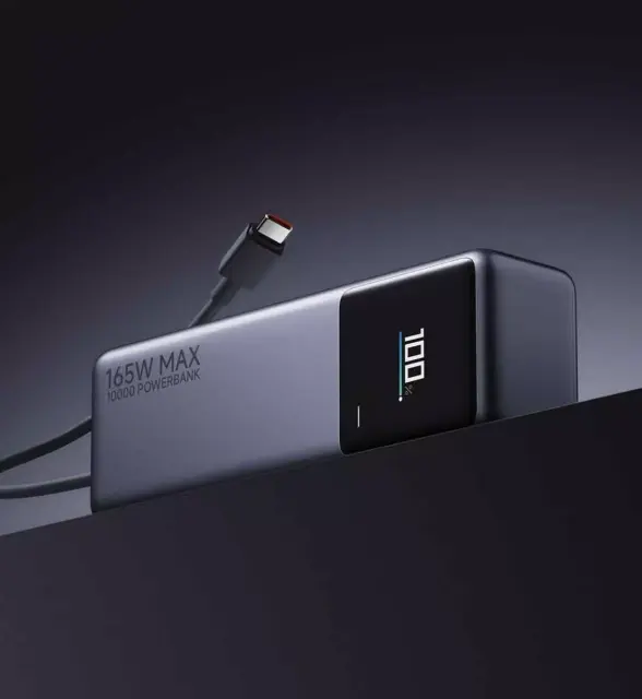New Xiaomi Power bank 10000mAh 165W Built-in USB-C Cable For Macbook Xiaomi 14 Pro