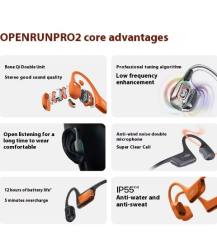 SHOKZ OpenRun Pro 2 S820 Bone Conduction Earphone With 2Mics Long Battery Life IP55 Waterproof Open Bluetooth Headphone