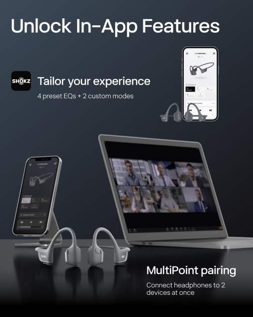 NEW SHOKZ OpenRun Pro 2 S821 Mini Bone Conduction Earphone With 2Mics Long Battery Life IP55 Waterproof