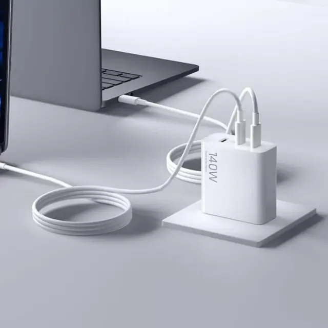 Xiaomi 140W GaN 3 Ports Fast Charging Charger 6A Cable For Mi 14 13 Ultra Pro