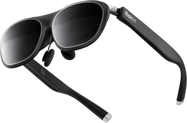 Rokid Max 2 AR Glasses Black 215" Micro-OLED Display 50° FOV 600 Nits Brightness Compatible with Smart Phone Steam Deck ROG