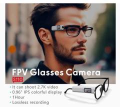 New S110 Fpv Smart Glasses Camera with IPS Display WiFi APP Control and 2.7K Ultra HD Video Recording