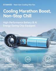 2025 New RANVOO Mini & Powerful Turbo 100 Speeds Cooling Handheld Fan Rechargeable LED Display Personal Fan