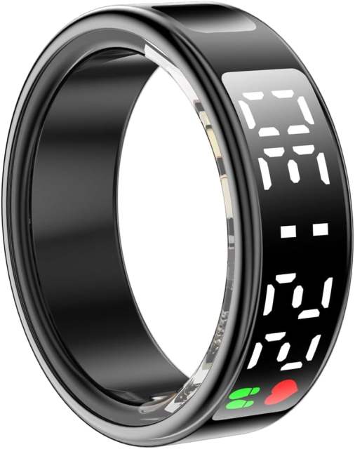 SR08 Smart Ring Men Women LED Display Heart Rate Blood Oxygen Monitor Multi-Sport Mode IP68 5ATM Waterproof Bluetooth Sleep Ring