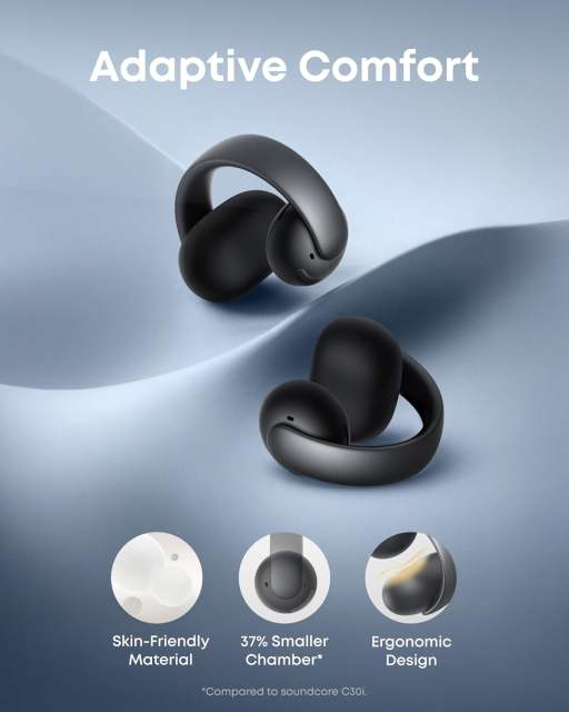 New Soundcore AeroClip by Anker Open-Ear Earbuds Clip-On Earphones