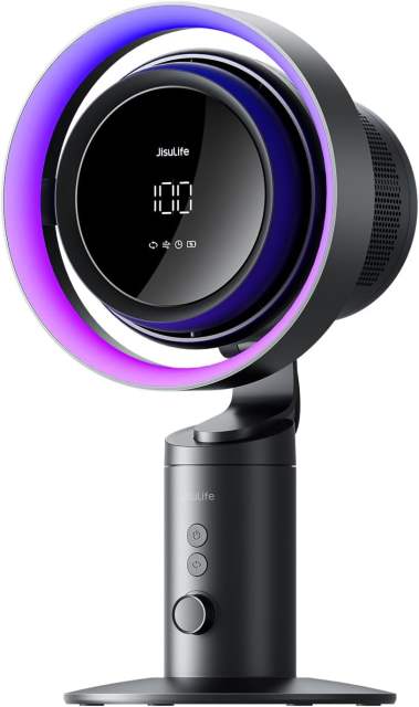 New Jisulife Table Fan Pro3  3-IN-1 Turbo Oscillating Fan with Air Purifier and RGB Light