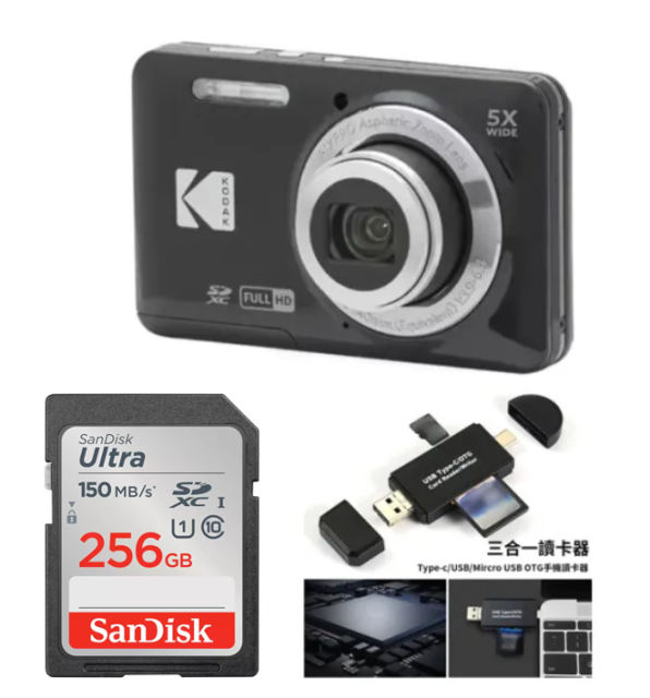 NEW KODAK PIXPRO FZ55-RD 16MP Digital Camera 5X Optical Zoom 28mm Wide Angle 1080P Full HD Video 2.7" LCD Vlogging Camera