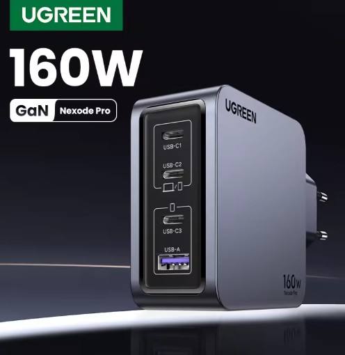 NEW UGREEN 160W GaN Charger PD3.1 Type C QC4.0 3.0 Quick Charge For Macbook Pro Laptop USB Fast Charger For iPhone 16 Xiaomi Tablet