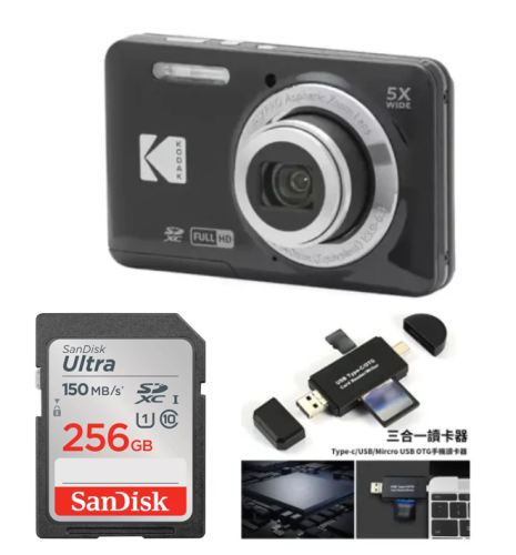 KODAK PIXPRO FZ55-RD 16MP Digital Camera 5X Optical Zoom 28mm Wide Angle 1080P Full HD Video 2.7" LCD Vlogging Camera