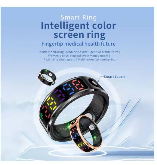 NEW R12 Smart Ring with Charging case Display Screen