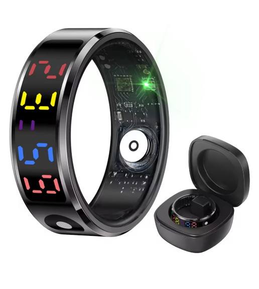 NEW R12 Smart Ring with Charging case Display Screen