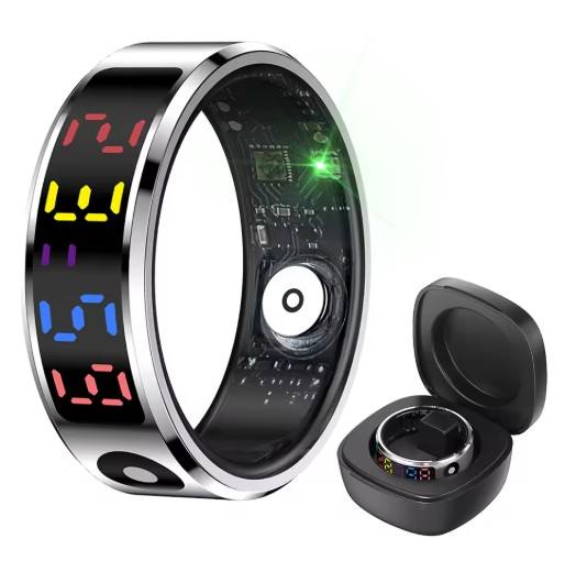 NEW R12 Smart Ring with Charging case Display Screen