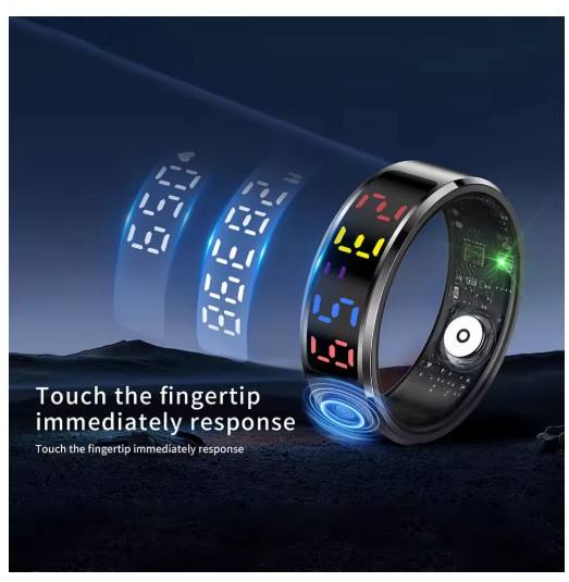 NEW R12 Smart Ring with Charging case Display Screen