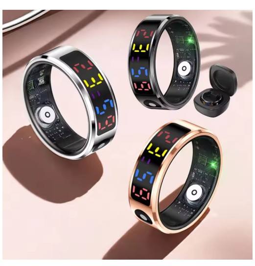 NEW R12 Smart Ring with Charging case Display Screen
