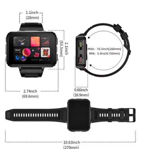 New LOKMAT APPLLP 5 MAX Android Watch Phone Square Big Screen Wifi 4G Calls Smartwatches Dual Camera with Flashlight Gaming Watch