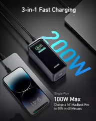 New Anker Prime Power Bank 20,000mAh 200W Output Smart Digital Display 2 USB-C 1 USB