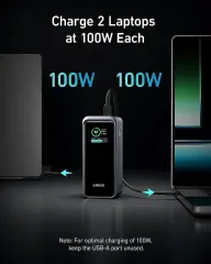 New Anker Prime Power Bank 20,000mAh 200W Output Smart Digital Display 2 USB-C 1 USB