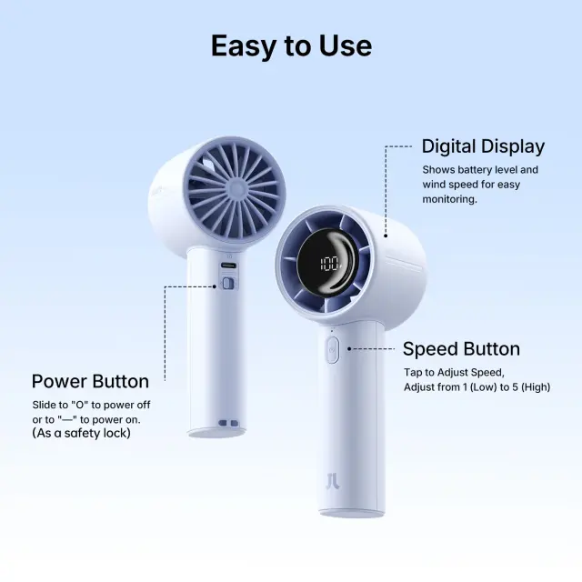 New JisuLife Handheld Fan Life10S 28h Superior Battery Life