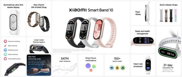 2025 New Xiaomi Smart Band 10 Smartwatch 1.72 Large Screen Smartwatch Global version