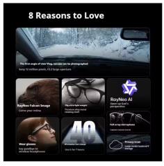 2025 New RayNeo V3 Slim AI Photography Smart Glasses Wireless Bluetooth Audio Glasses Wireless Headphones Voice Control Frames