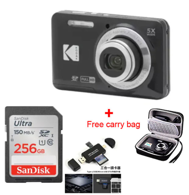 NEW KODAK PIXPRO FZ55 16MP Digital Camera 5X Optical Zoom 28mm Wide Angle 1080P Full HD Video 2.7" LCD Vlogging Camera