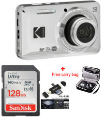 NEW KODAK PIXPRO FZ55 16MP Digital Camera 5X Optical Zoom 28mm Wide Angle 1080P Full HD Video 2.7" LCD Vlogging Camera