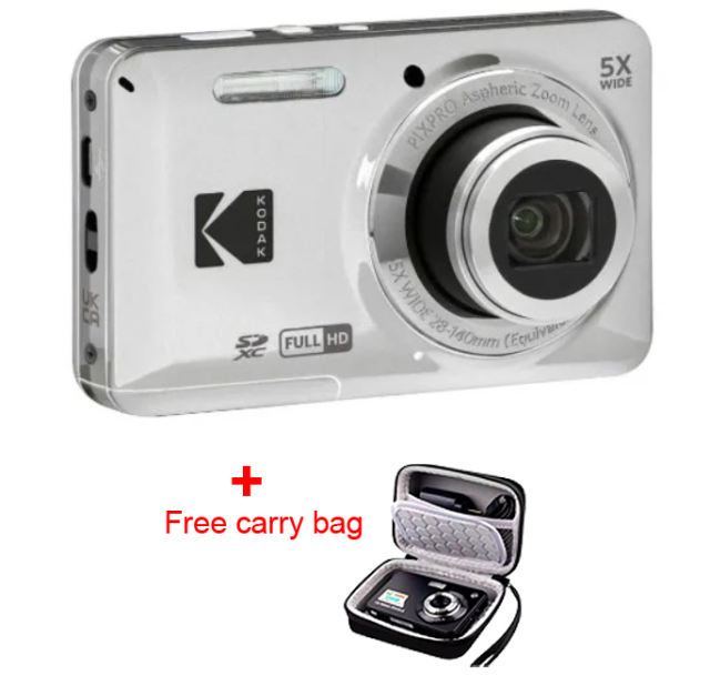NEW KODAK PIXPRO FZ55 16MP Digital Camera 5X Optical Zoom 28mm Wide Angle 1080P Full HD Video 2.7" LCD Vlogging Camera