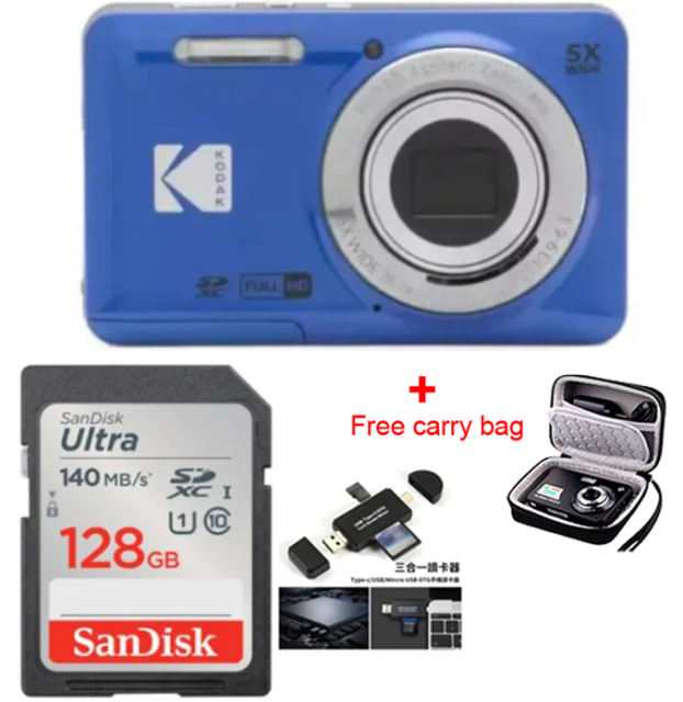 NEW KODAK PIXPRO FZ55 16MP Digital Camera 5X Optical Zoom 28mm Wide Angle 1080P Full HD Video 2.7" LCD Vlogging Camera