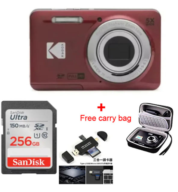 NEW KODAK PIXPRO FZ55 16MP Digital Camera 5X Optical Zoom 28mm Wide Angle 1080P Full HD Video 2.7" LCD Vlogging Camera