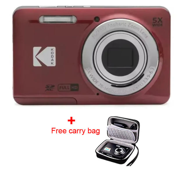 NEW KODAK PIXPRO FZ55 16MP Digital Camera 5X Optical Zoom 28mm Wide Angle 1080P Full HD Video 2.7" LCD Vlogging Camera