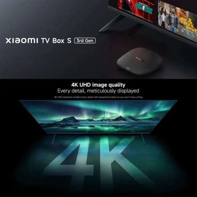 New Xiaomi TV Box S 3rd Gen 4K Ultra HD Google Smart TV Box,2GB+32GB,Global Version