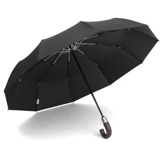 PARACHASE Automatic Folding Umbrella Men Women 10K Strong Windproof Rain Umbrellas Anti UV Sun Protection Wooden Handle
