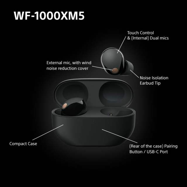 New Sony WF-1000XM5 Wireless Noise Cancelling Earbuds