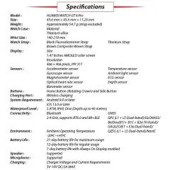 Huawei Watch GT 6 Pro 46mm BROWN 1.47" AMOLED Bluetooth iOS Android Smartwatch