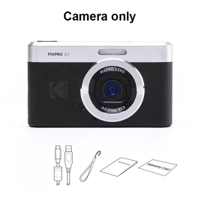 NEW KODAK PIXPRO C1 Digital Camera All-in-one 13MP Sensor 26mm Fixed Focus Lens and 180° Tilting LCD