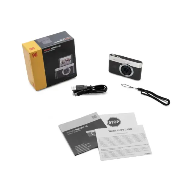 NEW KODAK PIXPRO C1 Digital Camera All-in-one 13MP Sensor 26mm Fixed Focus Lens and 180° Tilting LCD