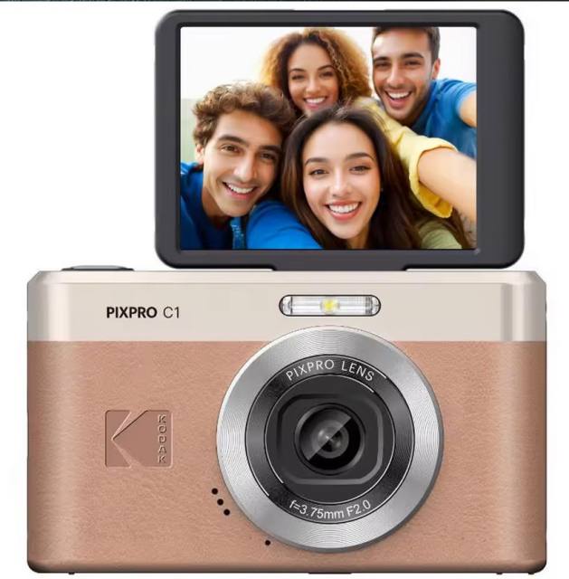NEW KODAK PIXPRO C1 Digital Camera All-in-one 13MP Sensor 26mm Fixed Focus Lens and 180° Tilting LCD