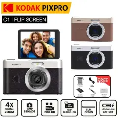 NEW KODAK PIXPRO C1 Digital Camera All-in-one 13MP Sensor 26mm Fixed Focus Lens and 180° Tilting LCD