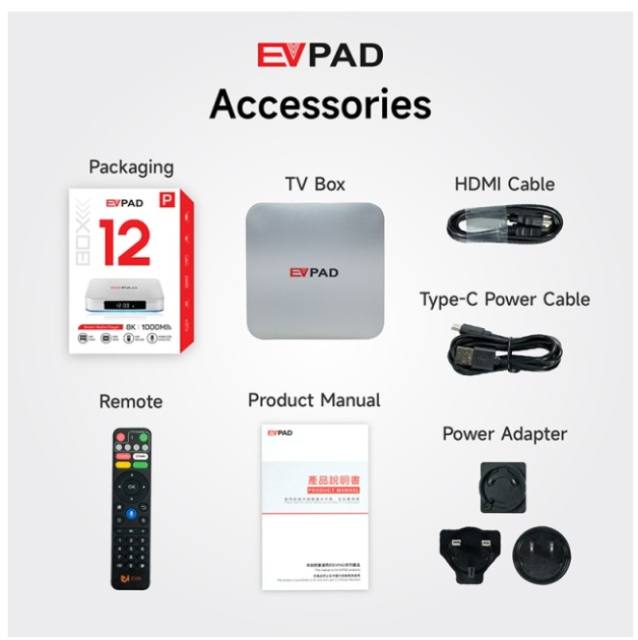 全新行貨 EVPAD 12P 智能媒體播放器 (4+64GB) 電視盒子TV BOX 國際版