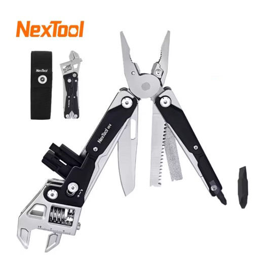 NexTool Multitool Wrench W4 11-In-1 Adjustable Wrench Pliers Folding Knife Hand Tools Screwdriver Wooding