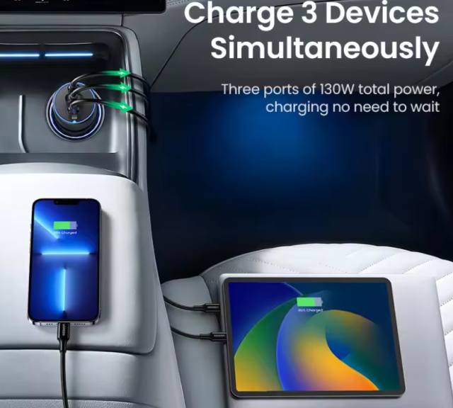 New UGREEN 130W USB C Car Charger