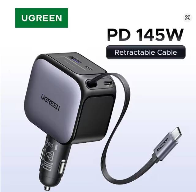 NEW UGREEN 145W 90W 60W Car Charger 3 USB-C & 1 USB-A Ports PD QC4.0 Fast Charging