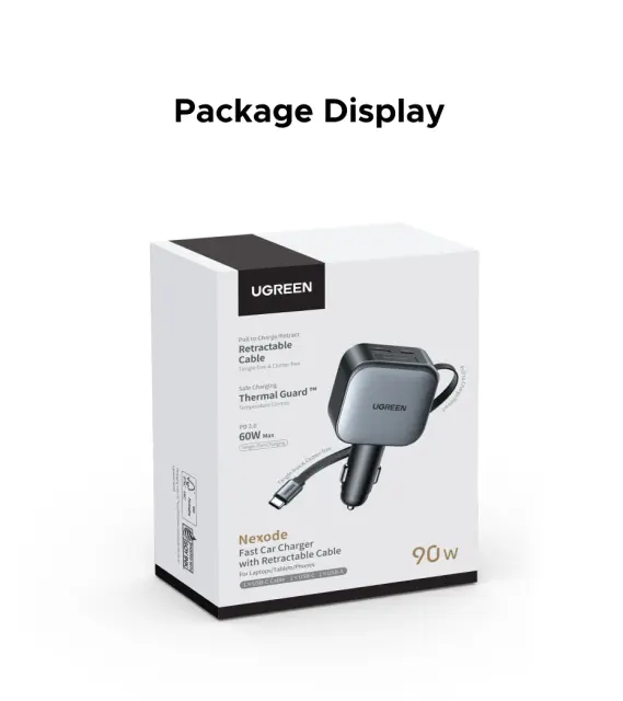 NEW UGREEN 145W 90W 60W Car Charger 3 USB-C & 1 USB-A Ports PD QC4.0 Fast Charging