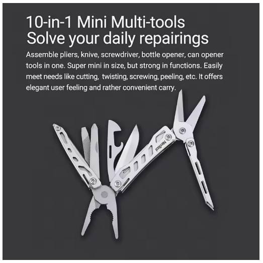 NEW NexTool Mini Flagship 10in1 Multifunction Folding EDC Scissors Screwdriver Pliers Bottle Opener Outdoor Tool