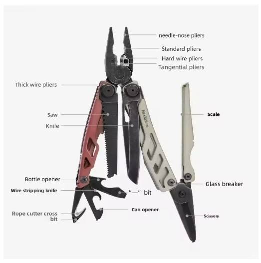 New NexTool Flagship Pro F30 Multitool Pliers 16 in 1 Multi Tool EDC Outdoor Camping Equipment Red-Brown