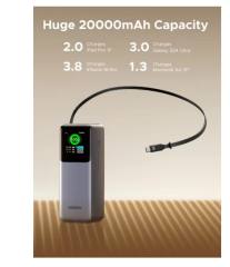 NEW UGREEN Nexode Pro 165W Power Bank 20000mAh Large Capacity Built-in 65CM Cable Mobile Power TFT Screen Digital Display