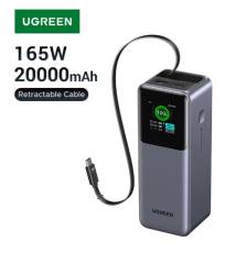 NEW UGREEN Nexode Pro 165W Power Bank 20000mAh Large Capacity Built-in 65CM Cable Mobile Power TFT Screen Digital Display